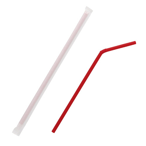 HEIKO ﾌﾚｷｼﾌﾞﾙｽﾄﾛｰ 6mm×21cm 単袋 赤 1ｾｯﾄ(6000本:200本×30ﾊﾟｯｸ)画像