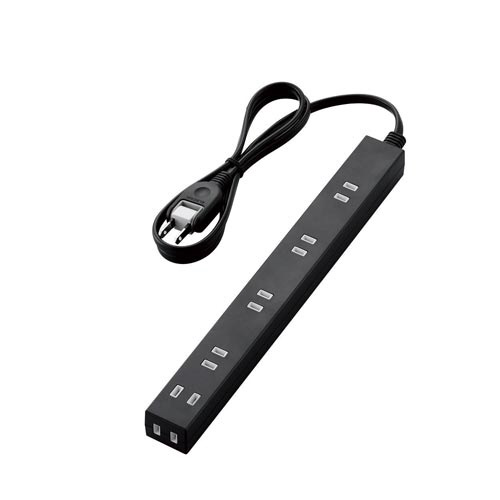 広々タップ　雷ガード　６個口　１．０ｍ　ブラック画像