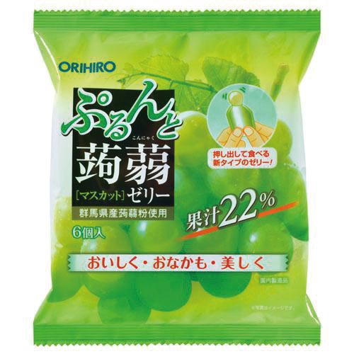 ぷるんと蒟蒻ゼリーパウチマスカット６個画像