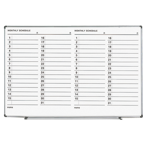 ﾎﾜｲﾄﾎﾞｰﾄﾞ(軽量ﾀｲﾌﾟ) 月行事横書 W903×H609mm 1枚画像