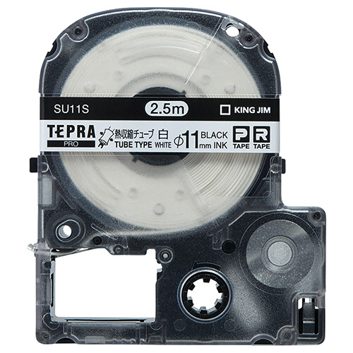 テプラ　PRO　テープカートリッジ　熱収縮チューブ　直径11mm　白/黒文字　1個