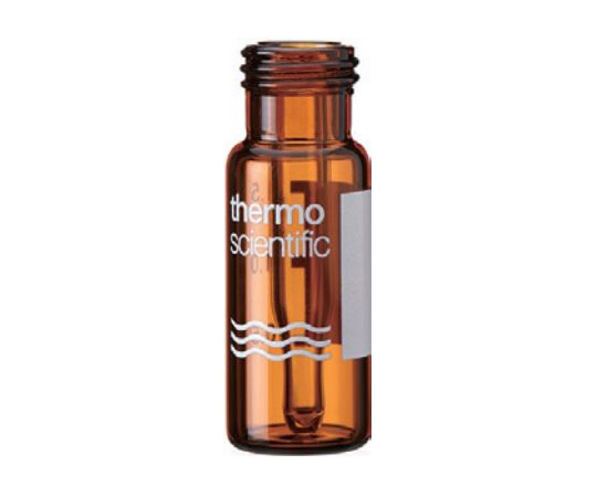 スクリューバイアル（9-425）褐色 ラベル付 0.3mL ガラス（ガラスインサート付）100本入画像