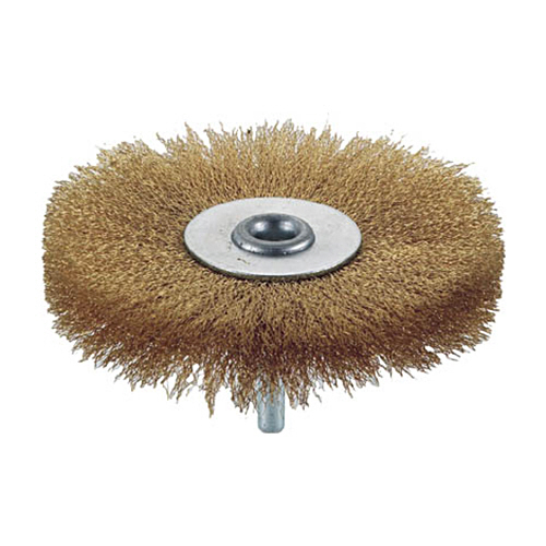 軸付ﾎｲｰﾙﾌﾞﾗｼ(軸径6mm)(真鍮) 線径0.15mm 外径100mm 1個画像