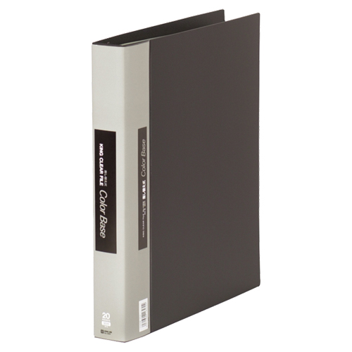 ｸﾘｱｰﾌｧｲﾙ ｶﾗｰﾍﾞｰｽ 差し替え式 A4ﾀﾃ 30穴 15ﾎﾟｹｯﾄ付属 背幅40mm 黒 1冊画像