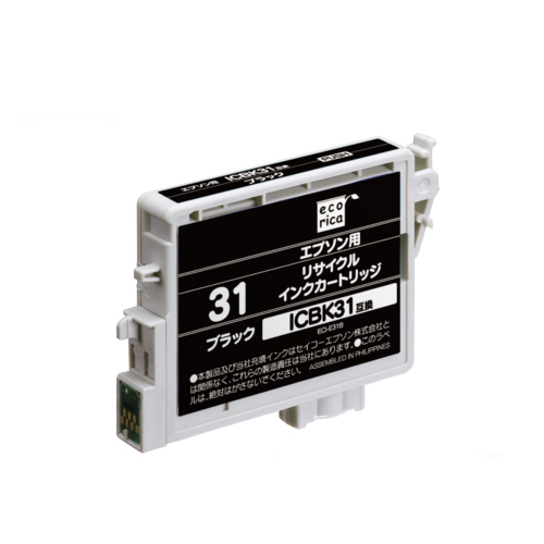 ﾘｻｲｸﾙｲﾝｸｶｰﾄﾘｯｼﾞ ﾌﾞﾗｯｸ(顔料) [ｴﾌﾟｿﾝ:ICBK31互換] ECI-E31B 1個画像