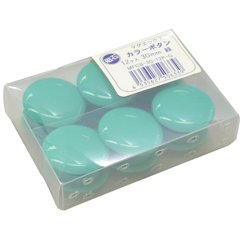 ｶﾗｰﾎﾞﾀﾝ 直径30mm 緑 1ﾊﾟｯｸ(12個)