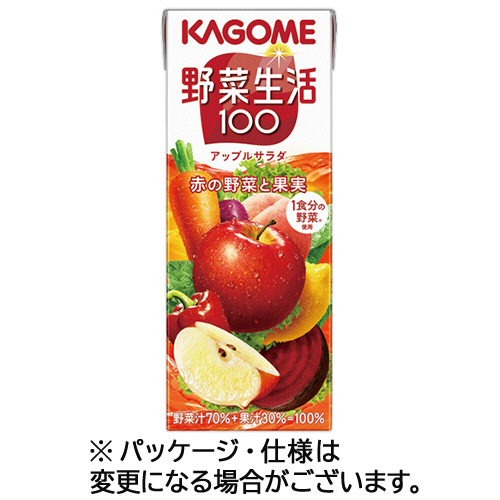野菜生活100 ｱｯﾌﾟﾙｻﾗﾀﾞ 200mL 紙ﾊﾟｯｸ 1ｹｰｽ(24本)画像
