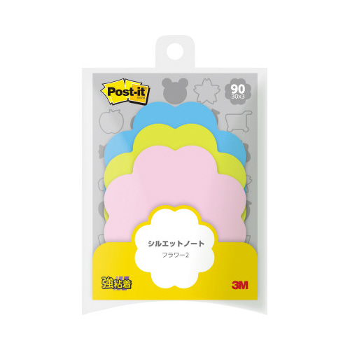 ポストイット　シルエットノート　強粘着　フラワー２画像