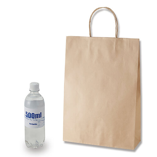 お菓子や小物に！出し入れスムーズな手提げ紙袋（茶）