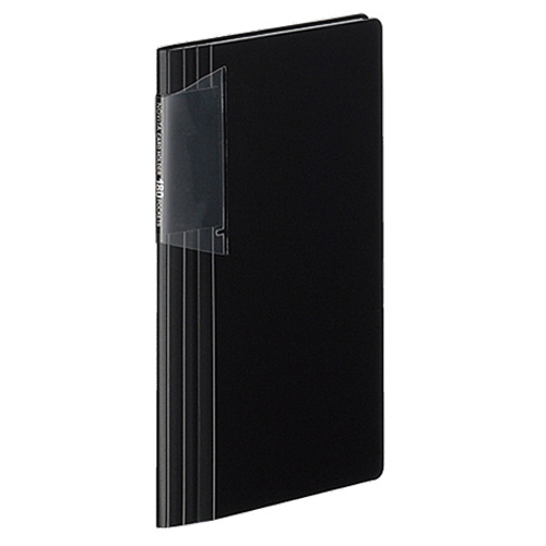 ｶｰﾄﾞﾎﾙﾀﾞｰ(ﾉﾋﾞｰﾀ)(固定式･ｽﾘﾑ) 不透明ﾀｲﾌﾟ 180名 ﾖｺ入れ 黒 1ｾｯﾄ(10冊)画像