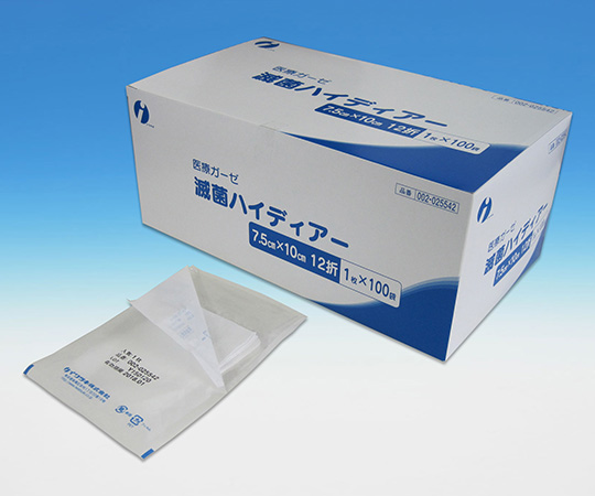 滅菌ハイディアー　７．５×１０ｃｍ　１２折　１枚×１００袋画像