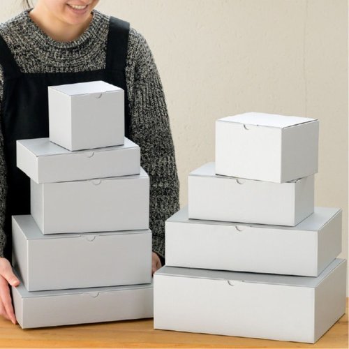 ギフト箱 無地シルバーグレーギフトボックス-1(10枚) ヘッズ シルバーグレーの無地ギフトボックスが整然と並べられた様子