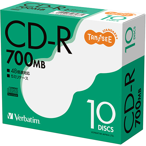 ﾃﾞｰﾀ用CD-R 700MB 48倍速 ﾌﾞﾗﾝﾄﾞｼﾙﾊﾞｰ 5mmｽﾘﾑｹｰｽ 1ﾊﾟｯｸ(10枚)画像
