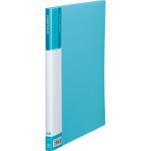 ｸﾘﾔｰﾌｧｲﾙ(台紙入) A4ﾀﾃ 20ﾎﾟｹｯﾄ 背幅14mm ﾗｲﾄﾌﾞﾙｰ 1冊画像