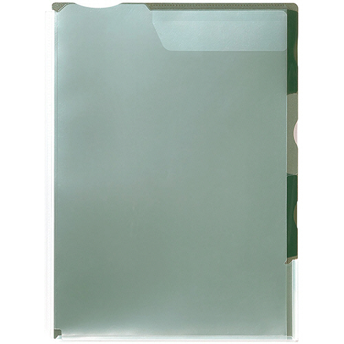 ｶﾗｰｾﾚｸｼｮﾝ ｽｰﾊﾟｰﾊｰﾄﾞﾎﾙﾀﾞｰ 3山ｲﾝﾃﾞｯｸｽ(ﾏﾁ付) A4ﾀﾃ 緑 1ｾｯﾄ(5枚)画像