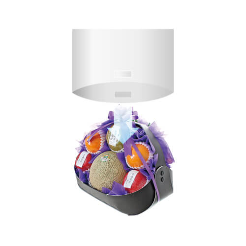 フルーツバスケット　小　黒　ラッピング袋付画像