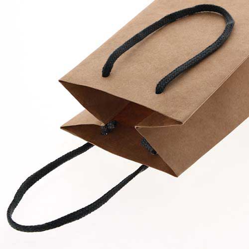 一升瓶用手提げ袋（クラフト・アクリル紐・幅140×マチ120×高さ480mm）画像