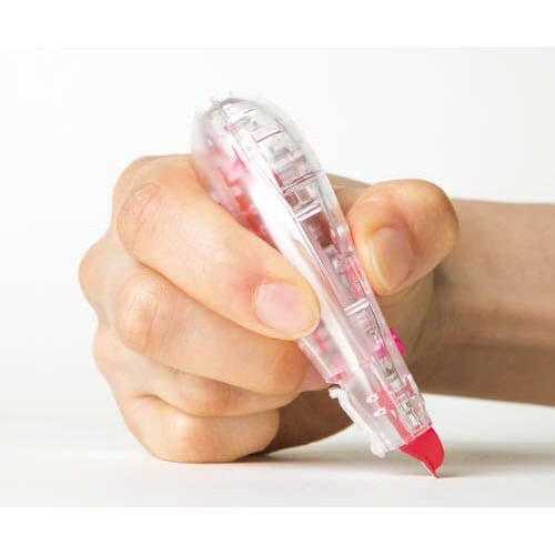 モノエルゴ 幅5mm クリアピンク 本体 5個 透明な袋に入った5個入りのアイテムが軽やかに並んでいる様子