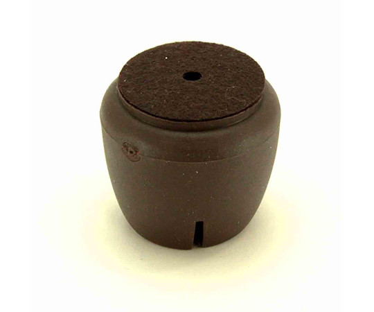 ワイドフェルトキャップ　丸脚用　21-32mm　濃茶 濃茶色のフェルトキャップが横向きに並べられた状態