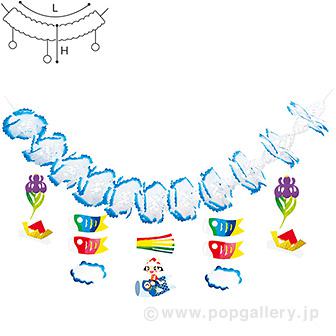 大空こいのぼりガーランド画像