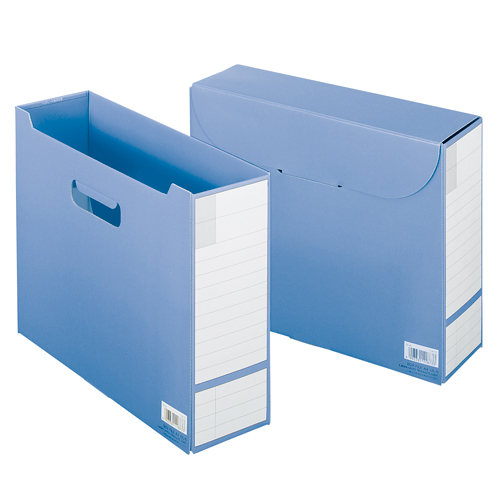 ﾌﾀ付ﾎﾞｯｸｽﾌｧｲﾙ A4ﾖｺ 背幅102mm ﾌﾞﾙｰ 1冊画像