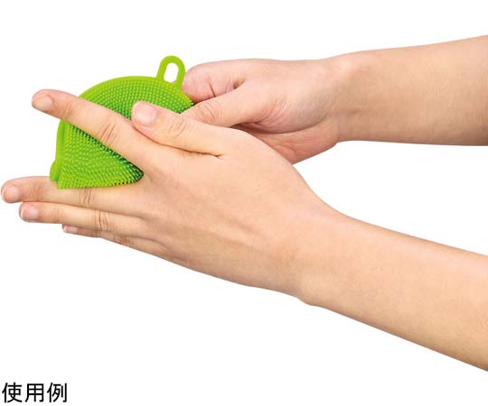園芸用やわらかシリコン爪ブラシ 柔らかなシリコン素材で構成された爪ブラシの側面が見える状態