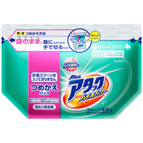 ｱﾀｯｸ 高活性ﾊﾞｲｵﾊﾟﾜｰ つめかえﾊﾟｯｸ 810g 1個画像