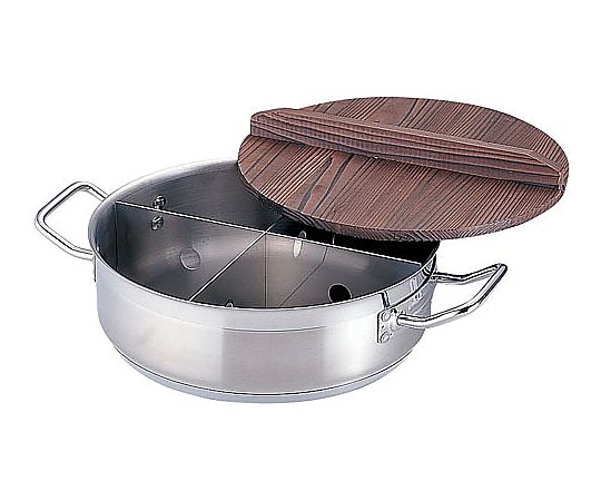 21-0 TKGプロ 電磁用丸型おでん鍋 (木蓋付) 小画像