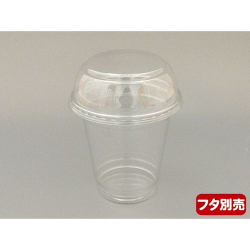 中央化学 プラコップ PETカップ R96-370L 無地 透明なカップが複数縦に重ねられた状態