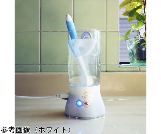 オゾ・ケア-J300 ホワイト 側面からの視点で、製品の全体像とロゴが見える状態