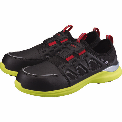 軽量耐滑ﾌﾟﾛｽﾆｰｶｰ 黒/ｲｴﾛｰ 24.0cm 1足画像