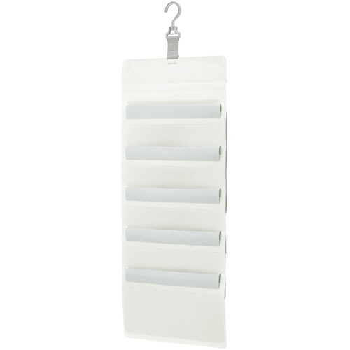 さっと出し入れできる壁掛けﾎﾟｹｯﾄ 書類用 5ﾎﾟｹｯﾄ ﾎﾜｲﾄ 1個画像