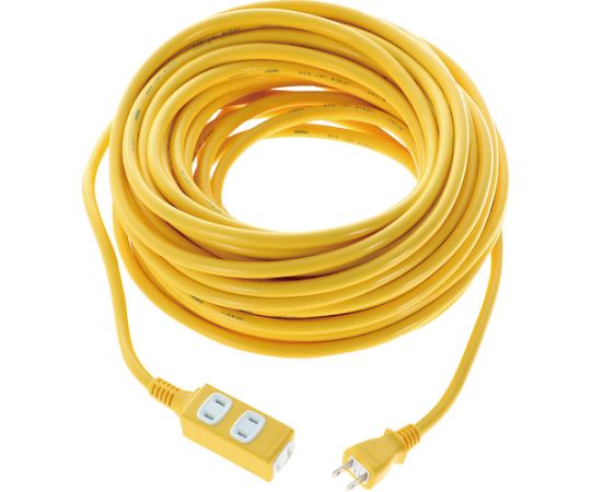 ソフトタイププラグ　3個口タップ型　20m　イエロー画像