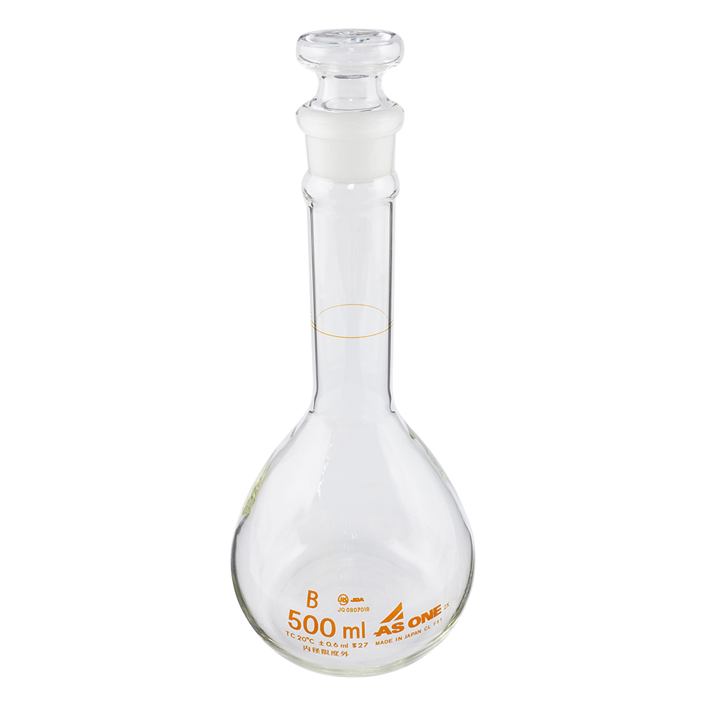短型メスフラスコ　白　500mL画像
