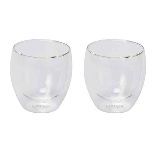ダブルウォール グラス 2個入り 250ml Pyrex パイレックス コップ タンブラー 耐熱ガラス画像