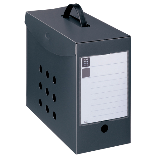 ﾎﾞｯｸｽﾌｧｲﾙ(ﾉｲﾙ) ﾌﾀ･取っ手付 A4ﾖｺ 背幅152mm ﾌﾞﾗｯｸ 1個画像