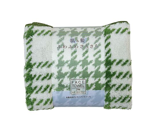 マイクロファイバーフェイスタオル2P ホリデー チドリ 34×80cm GREEN 1セット（2枚×10袋入）画像