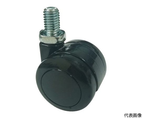 ねじ込み双輪キャスター　ナイロン車輪　自在　Φ40　M8