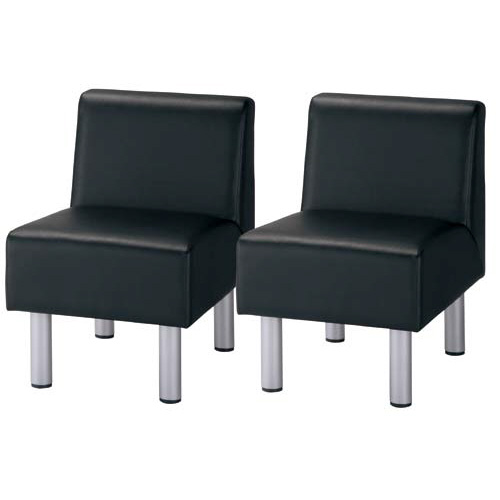 コンパクトレザーソファ　ＢＫ　１人掛　２台セット画像