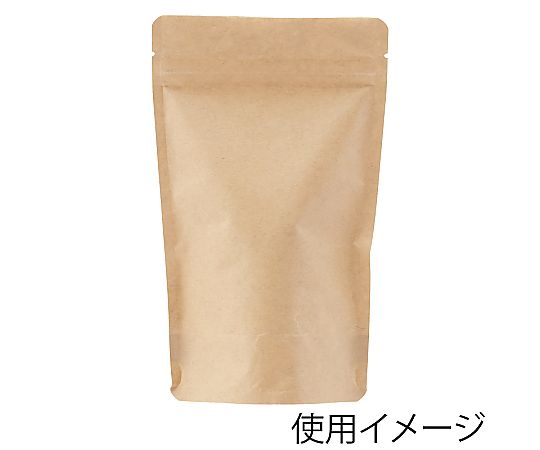 チャックスタンド袋 BA12-20 クラフト 25枚入 クラフト素材の袋が縦に並んでいる様子