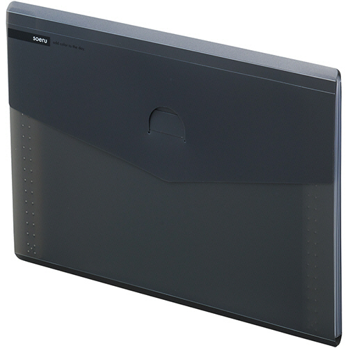 soeru ｽﾘﾑﾄﾞｷｭﾒﾝﾄﾌｧｲﾙ(ﾖｺ型) A4 6ﾎﾟｹｯﾄ ｽﾓｰｸﾌﾞﾗｯｸ 1冊