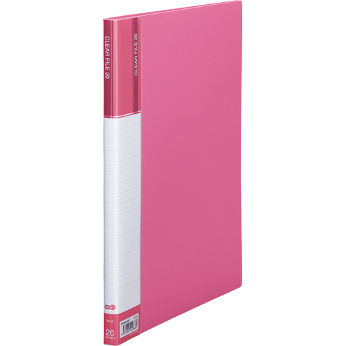 ｸﾘﾔｰﾌｧｲﾙ(台紙入) A4ﾀﾃ 20ﾎﾟｹｯﾄ 背幅14mm ﾋﾟﾝｸ 1ｾｯﾄ(10冊)画像