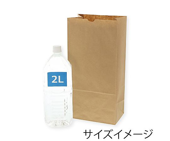 角底袋　No.16　未晒無地　100枚 未晒しの無地で角がしっかりとした袋が立てて置かれている様子