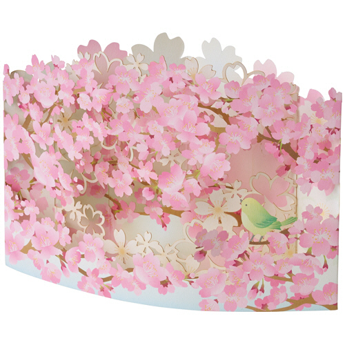 春柄ｸﾞﾘｰﾃｨﾝｸﾞｶｰﾄﾞ ｶｰﾌﾞﾚｰｻﾞｰ桜とうぐいす 1枚