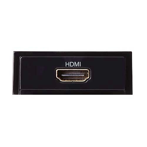映像変換コンバーター(VGA-HDMI)　RoHS指令準拠(10物質)　1個 黒いコンパクトなボディに接続ポートが配置された状態