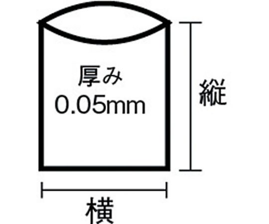業務用ポリ袋　厚み0.05X90L　10枚入 透明なポリ袋が重なり合っている様子