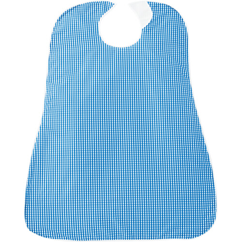 LOr食事用ｴﾌﾟﾛﾝ ｷﾞﾝｶﾞﾑﾁｪｯｸﾌﾞﾙｰ 1枚画像