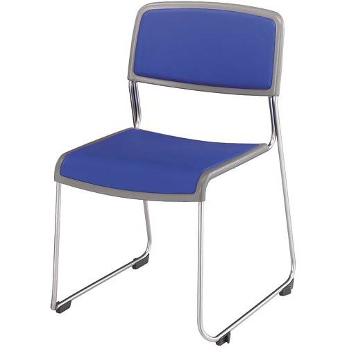 会議用イス　布張り　ブルー　６脚セット画像