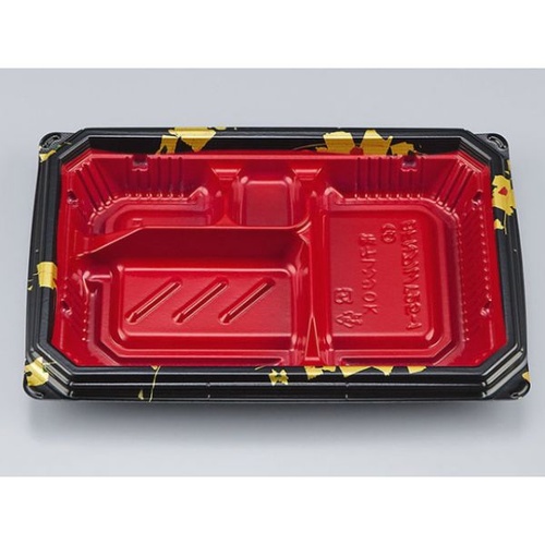 シーピー化成 弁当容器 BFNアルバ25-1 輪島内赤 本体 発泡画像