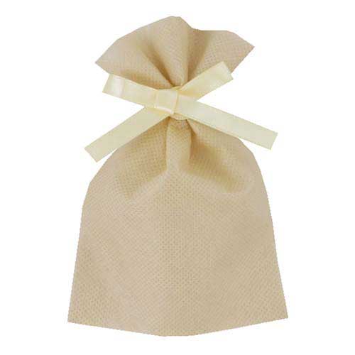 ソフトバッグベーシック 2穴リボン巾着 S1 薄 ベージュ画像